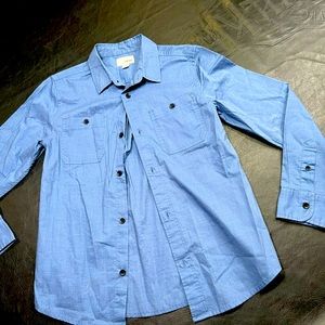 Blue button down, long sleeve